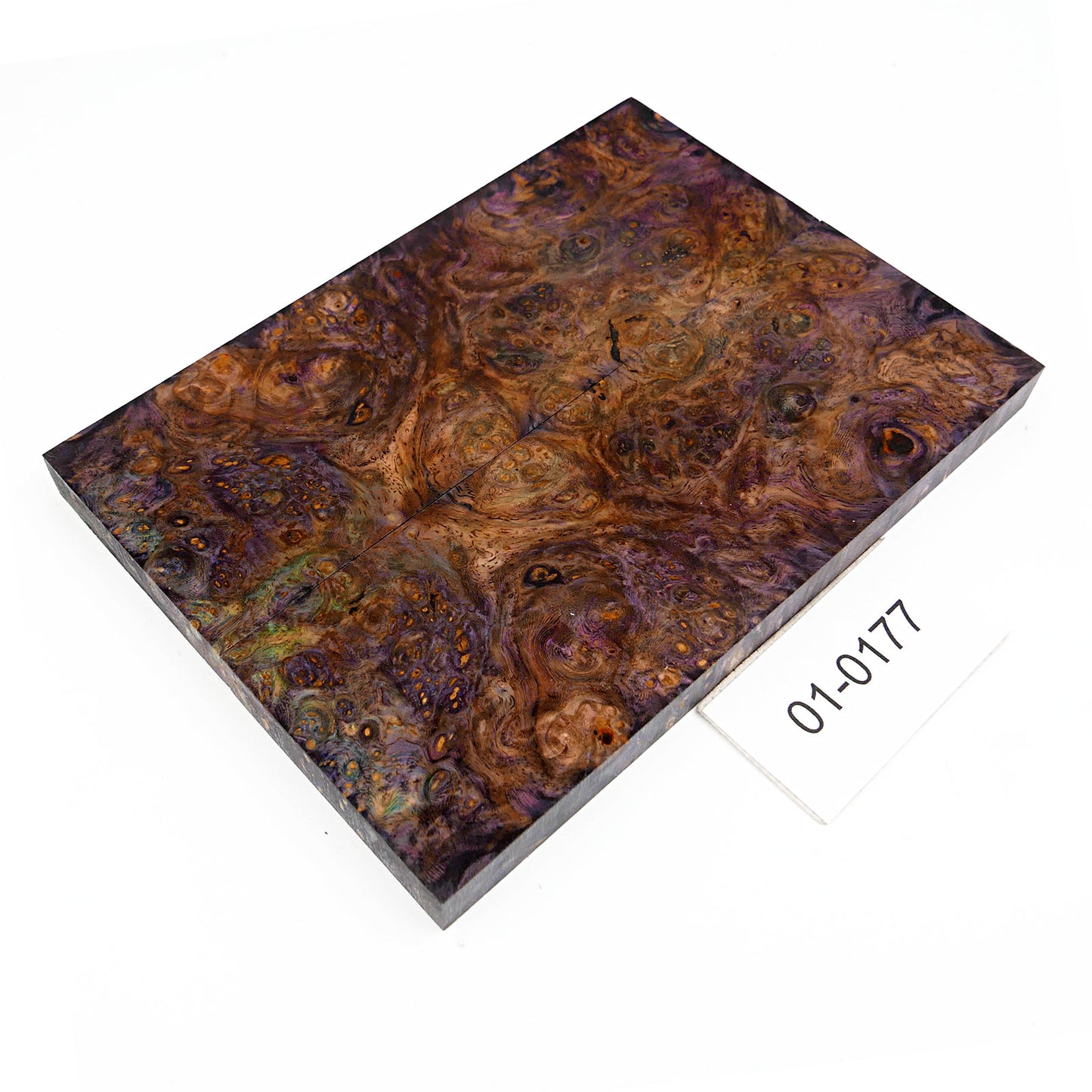 AMBOYNA BURL STABILIZED WOOD KNIFE SCALES 01-0177