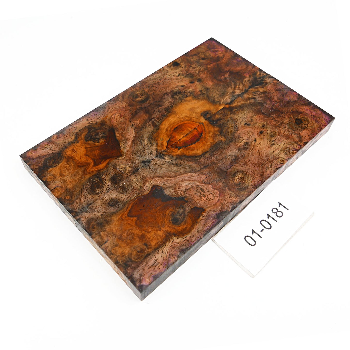 AMBOYNA BURL STABILIZED WOOD KNIFE SCALES 01-0181