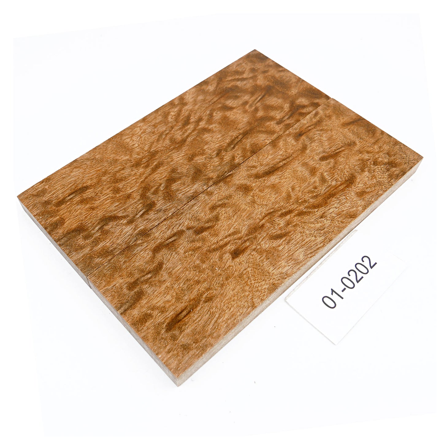 FIGURED SAPELE STABILIZED WOOD KNIFE SCALES 01-0202
