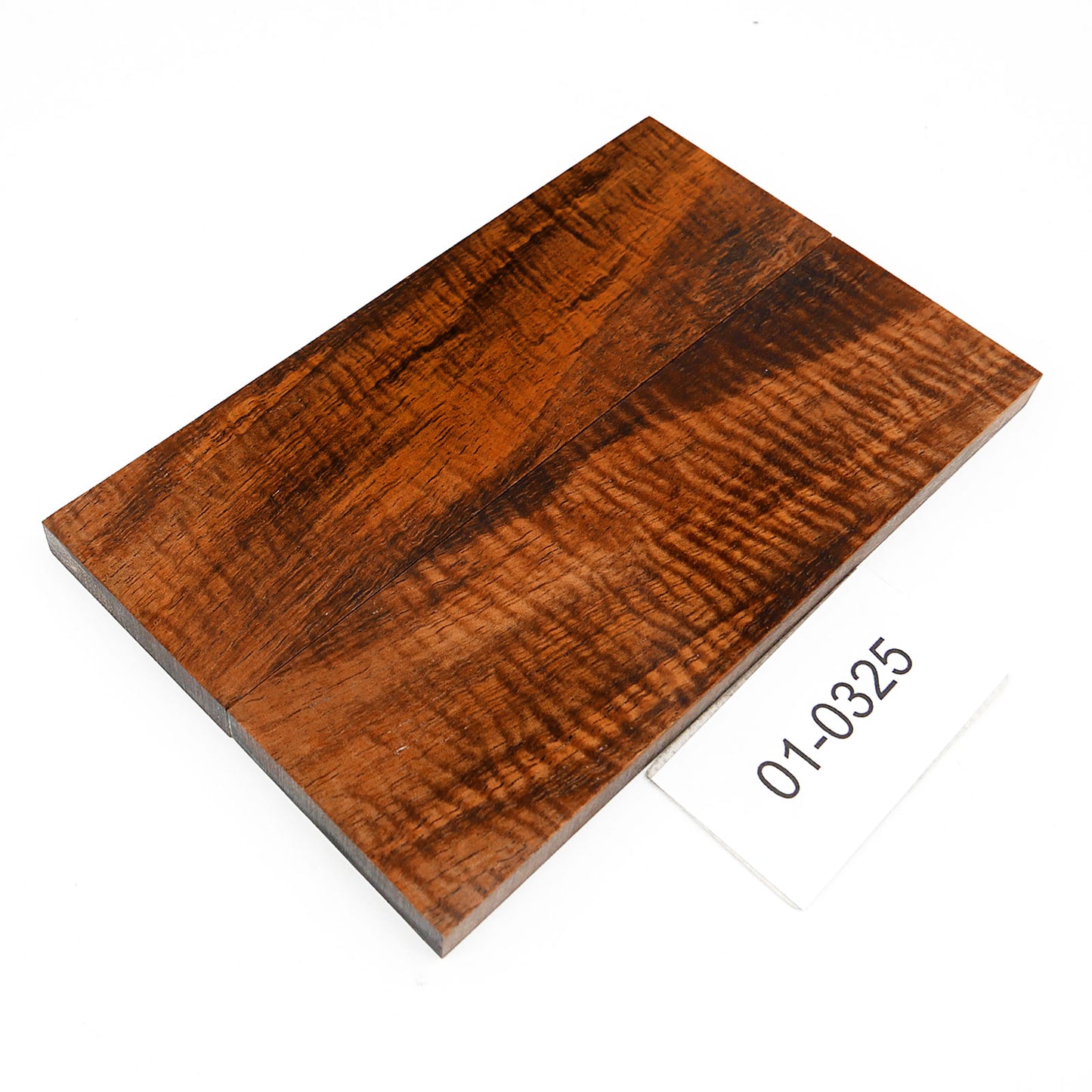 HAWAIIANISCHES CURLY KOA STABILISIERT MESSER SCHALENPAAR 01-0325
