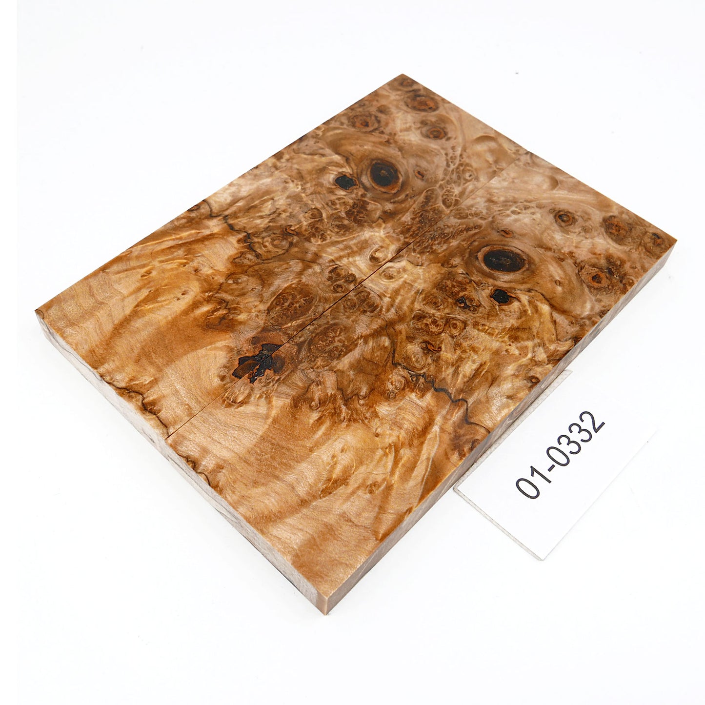 MAPLE BURL STABILIZED WOOD KNIFE SCALES 01-0332