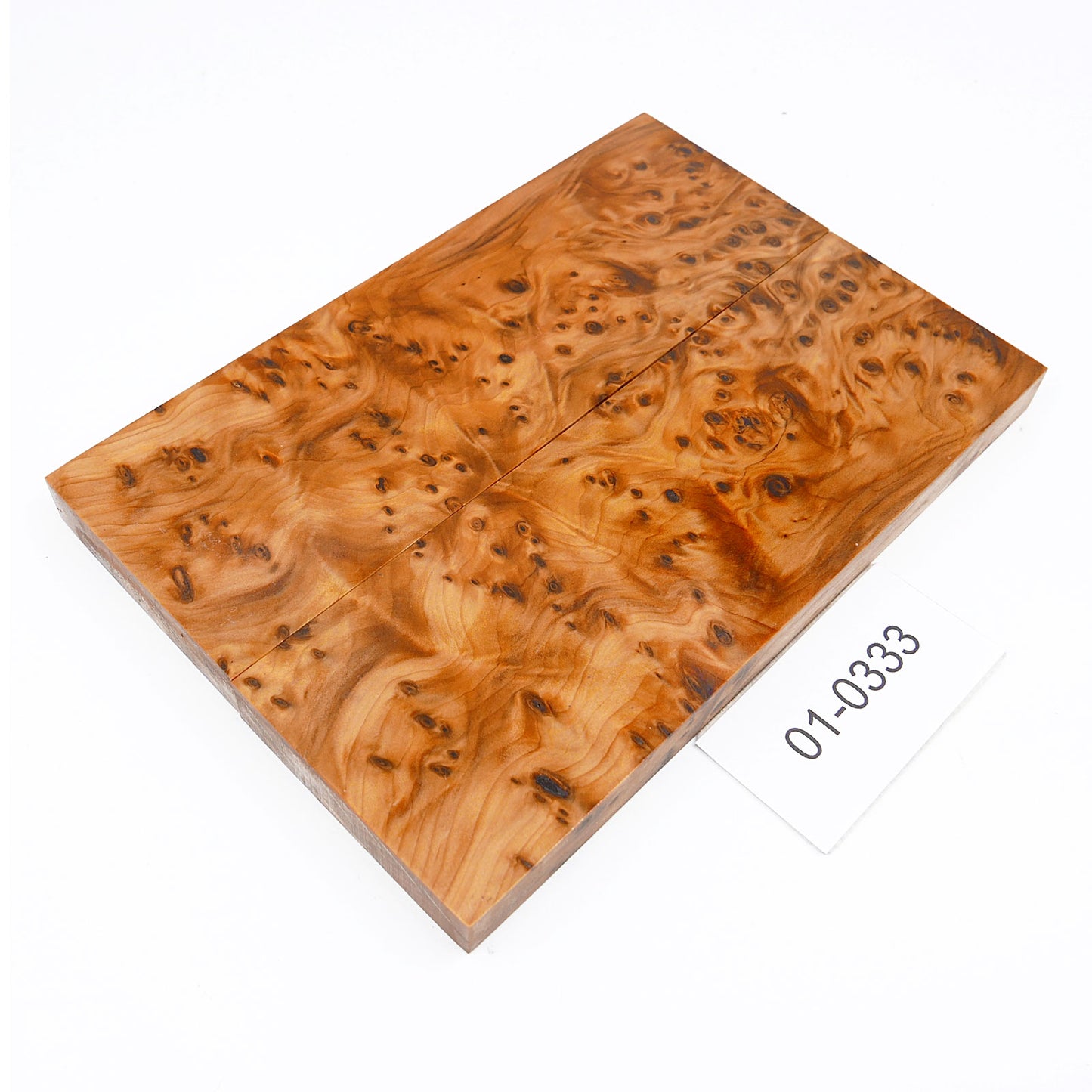 YEW BURL STABILIZED KNIFE WOOD SCALES 01-0333