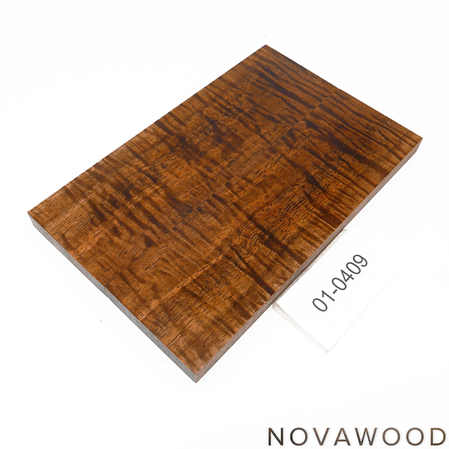 CURLY HAWAIIAN KOA STABILIZED WOOD KNIFE SCALES 01-0409