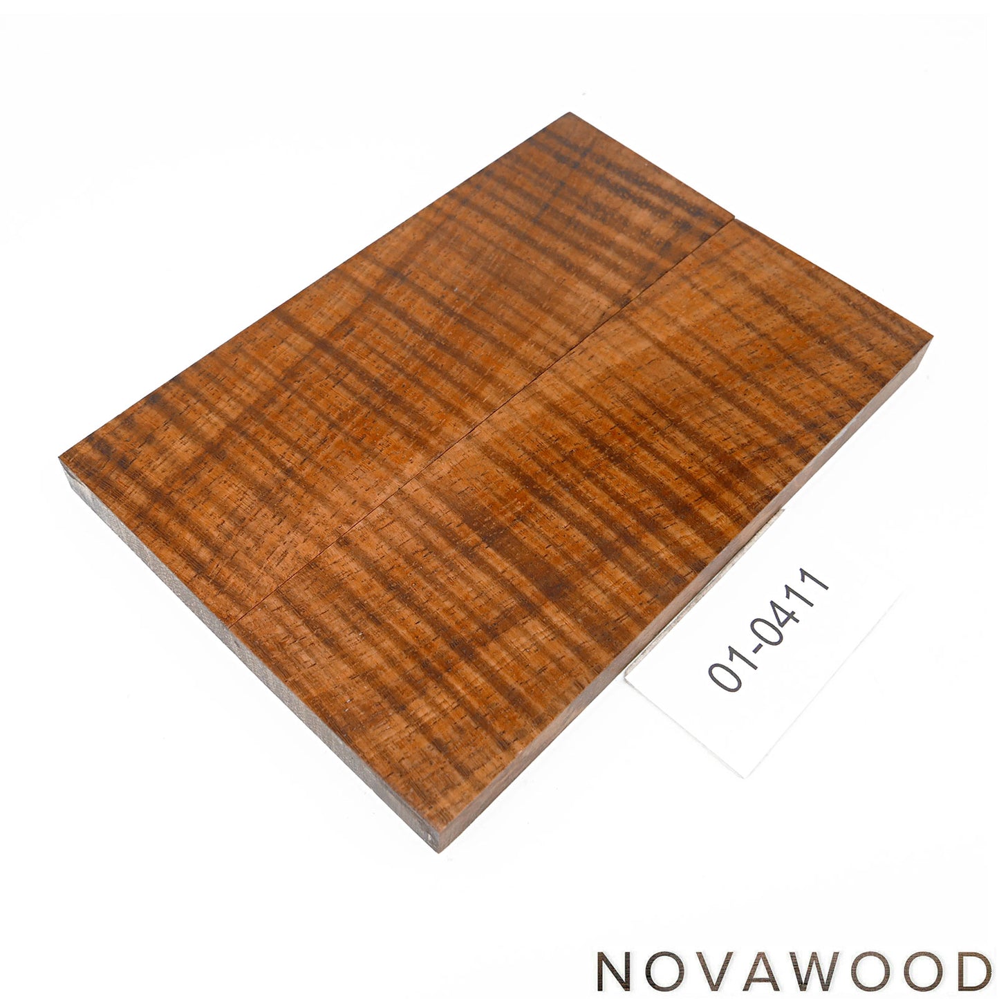 HAWAIIANISCHES CURLY KOA STABILISIERT MESSER SCHALENPAAR 01-0411