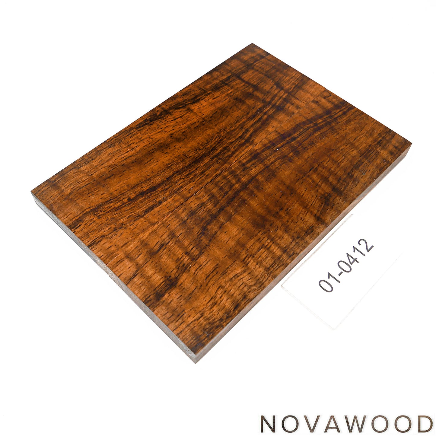 HAWAIIANISCHES CURLY KOA STABILISIERT MESSER SCHALENPAAR 01-0412
