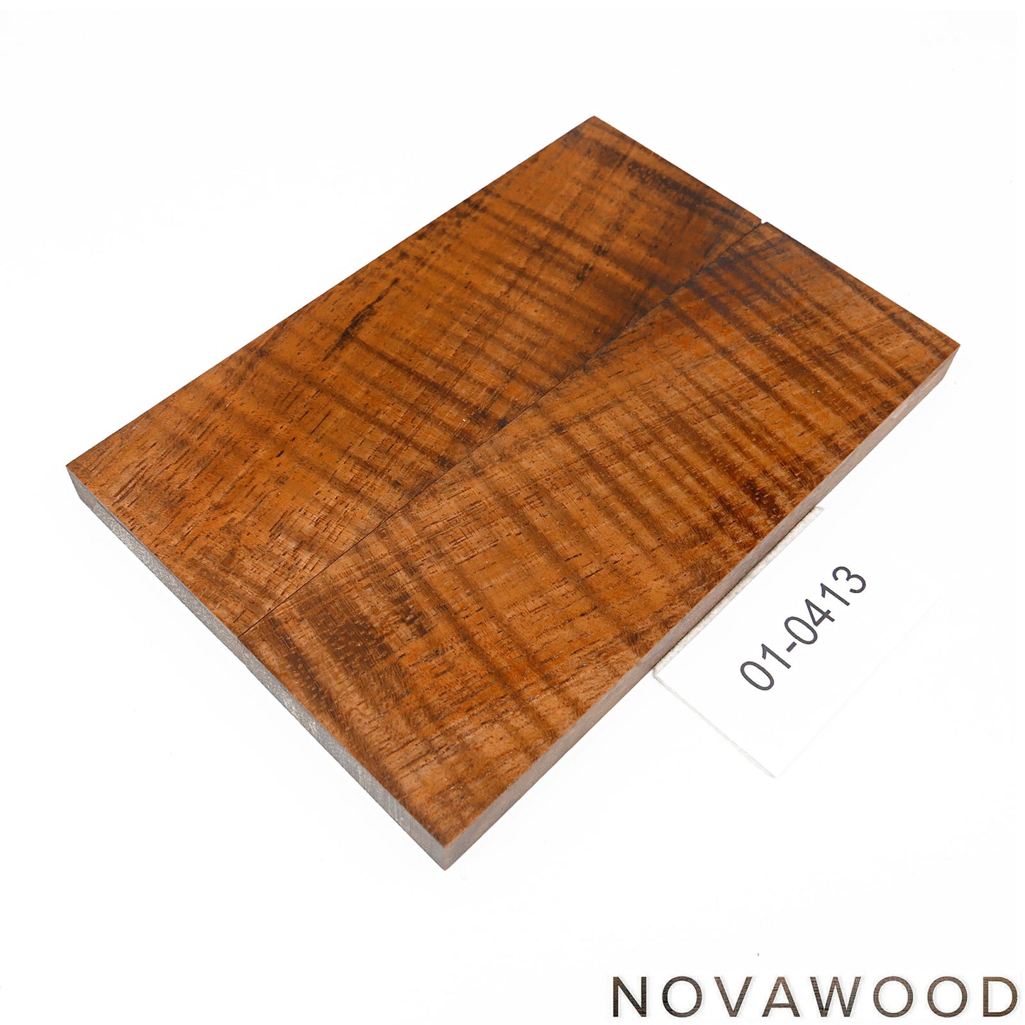 HAWAIIANISCHES CURLY KOA STABILISIERT MESSER SCHALENPAAR 01-0413