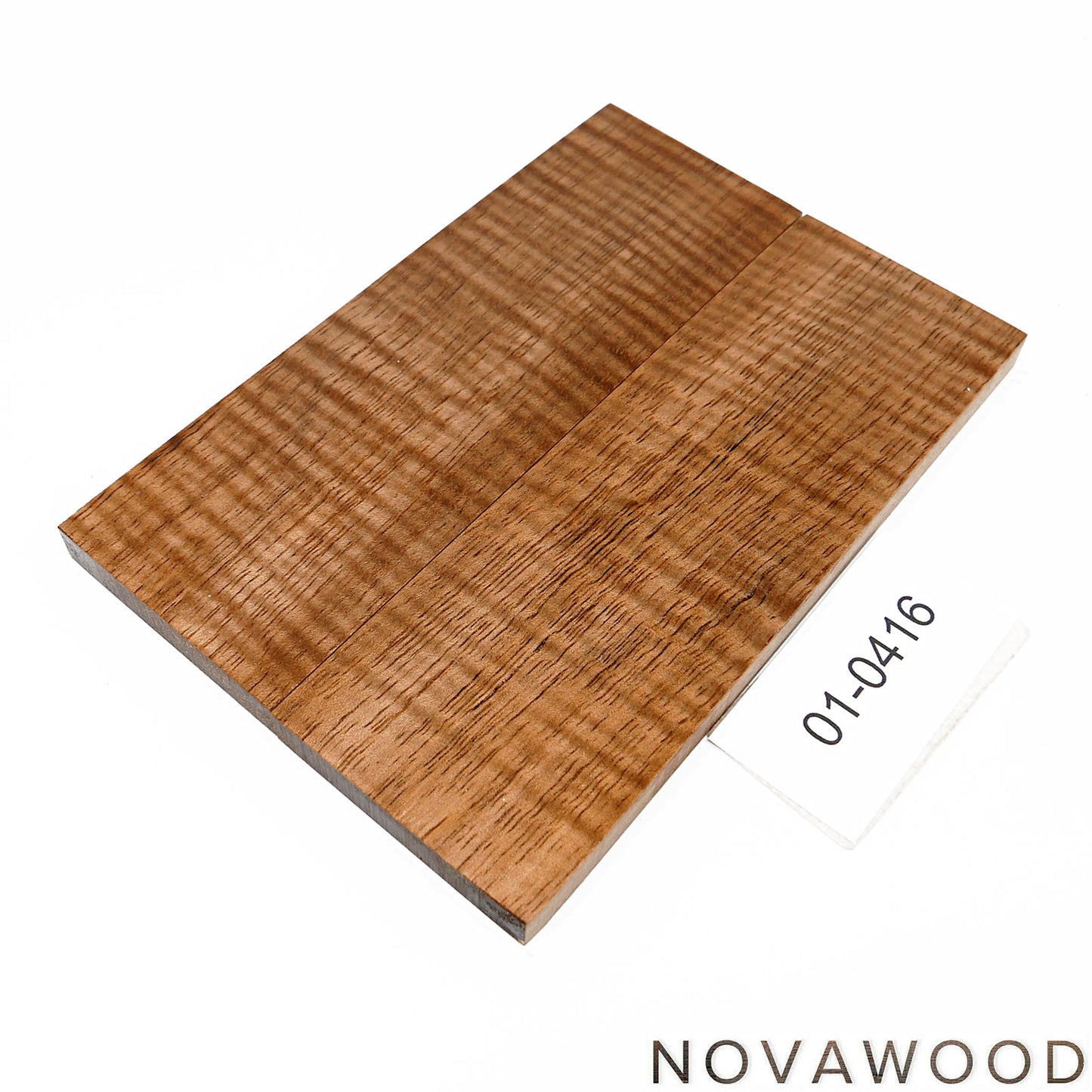 HAWAIIANISCHES CURLY KOA STABILISIERT MESSER SCHALENPAAR 01-0416