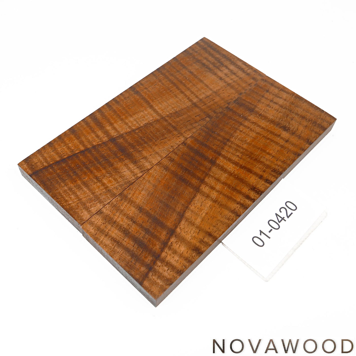 CURLY HAWAIIAN KOA STABILIZED WOOD KNIFE SCALES 01-0420