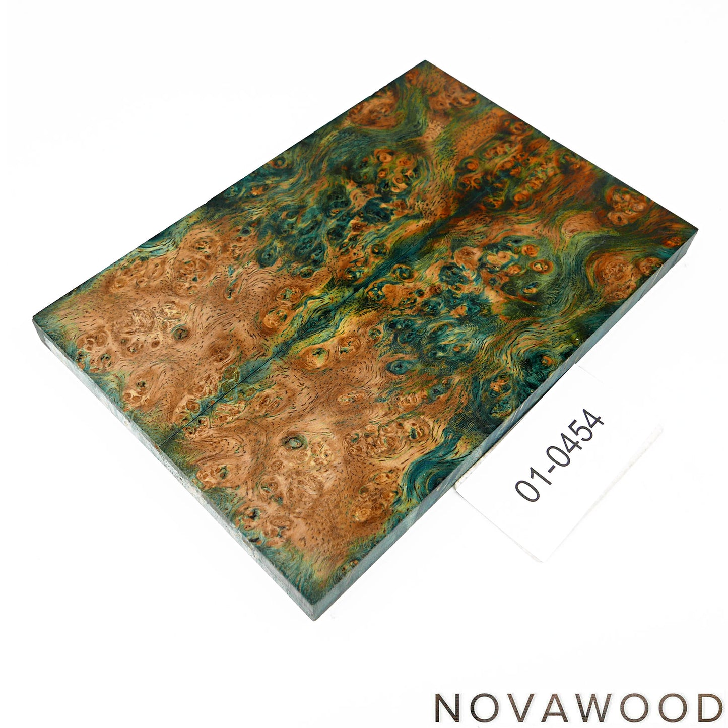 AMBOYNA BURL SAPWOOD STABILIZED WOOD KNIFE SCALES 01-0454