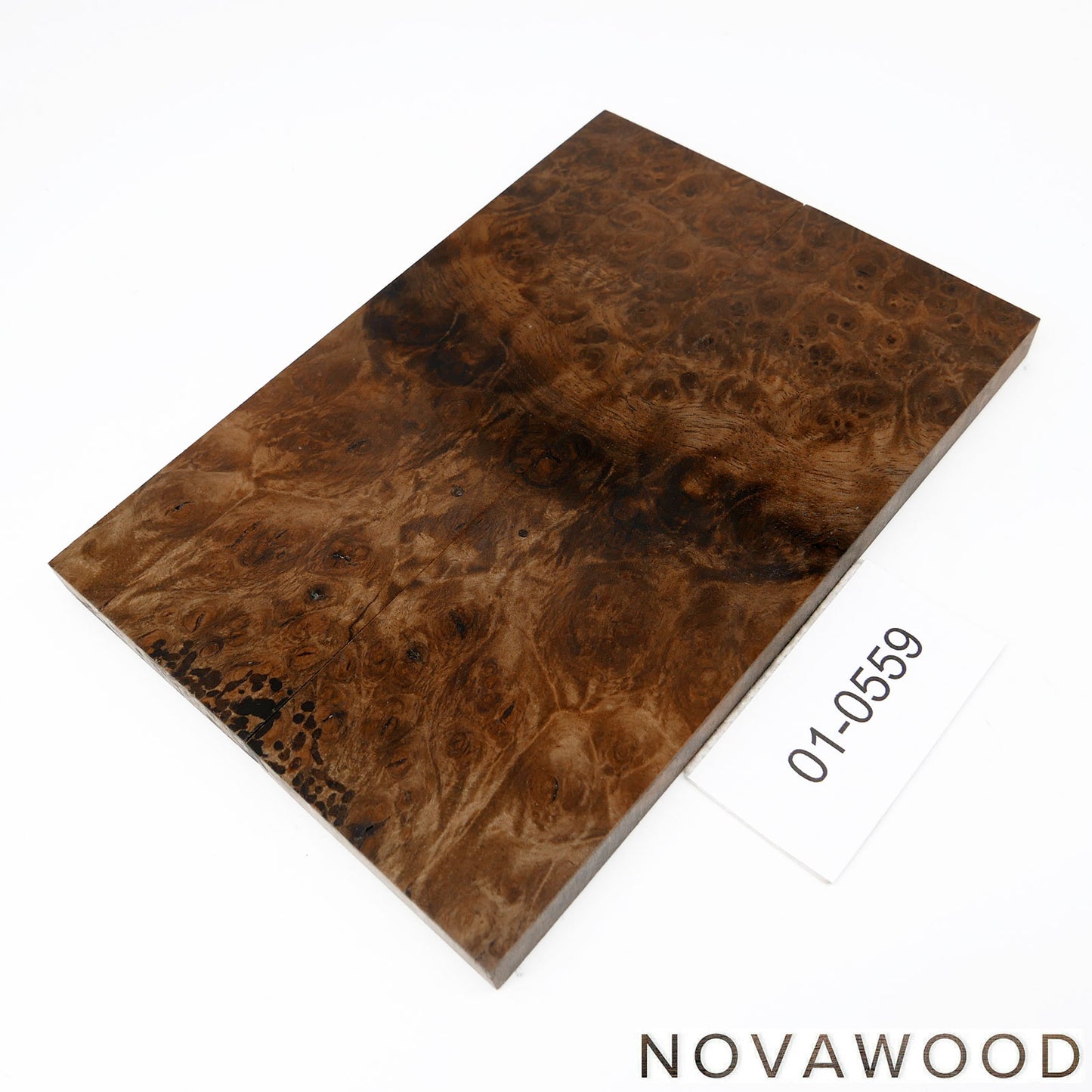 WALNUT BURL STABILIZED WOOD KNIFE SCALES 01-0559