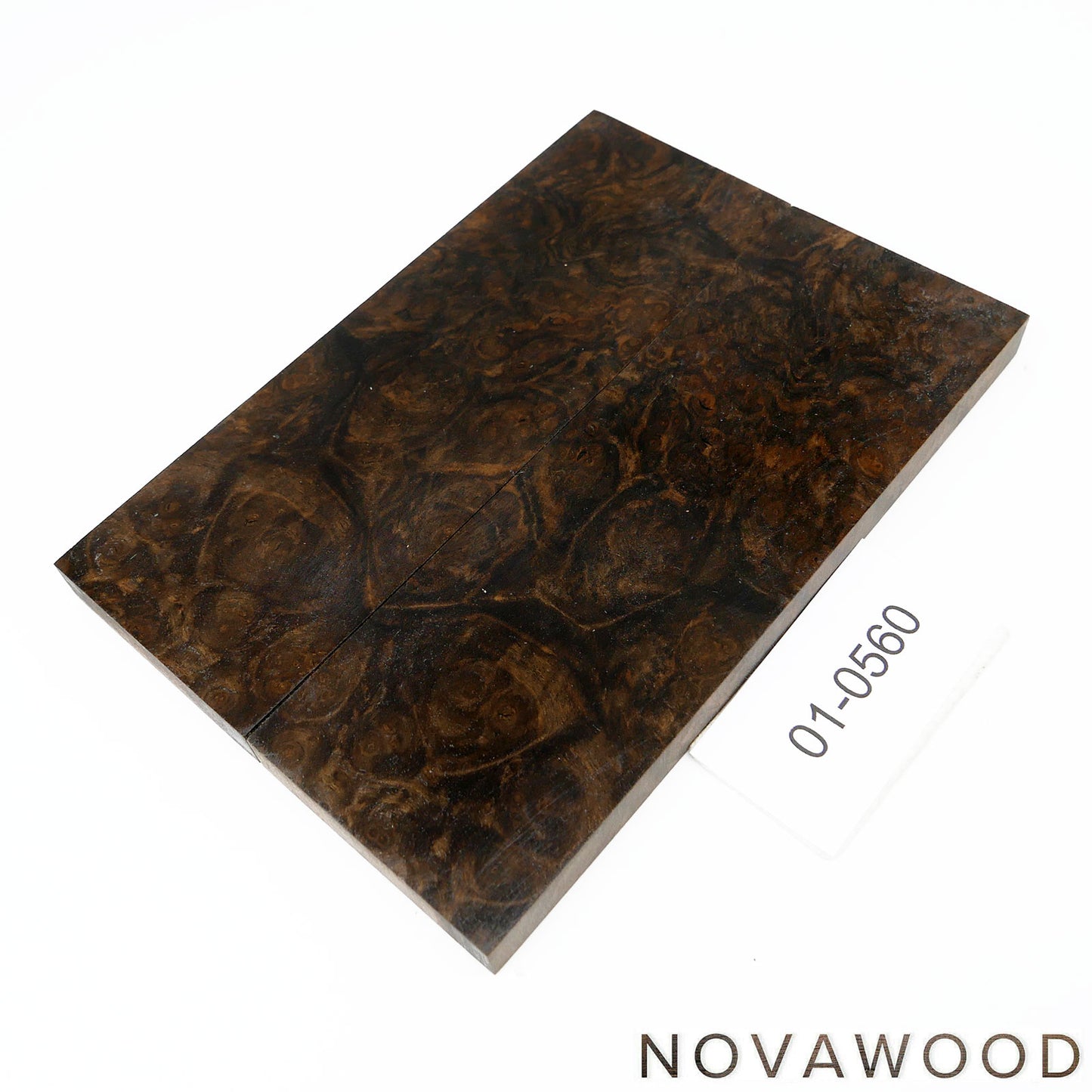WALNUT BURL STABILIZED WOOD KNIFE SCALES 01-0560