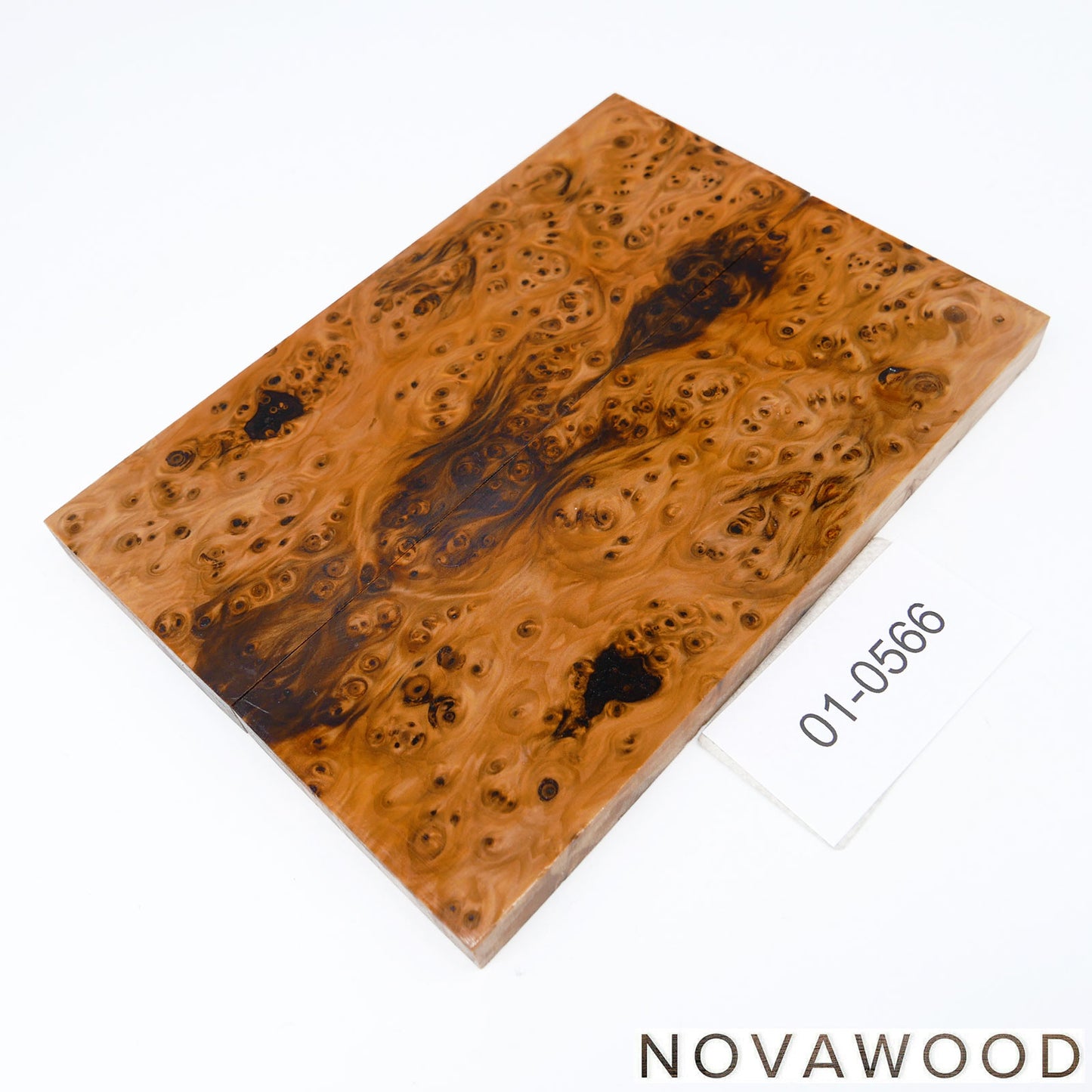 YEW BURL STABILIZED KNIFE WOOD SCALES 01-0566
