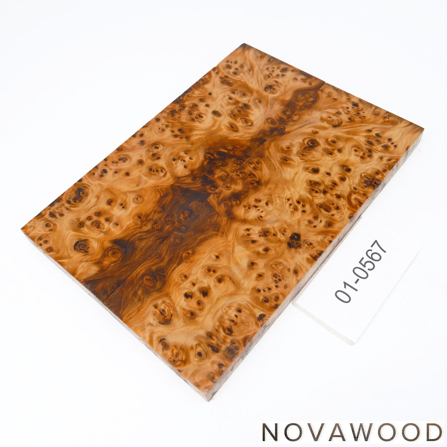 YEW BURL STABILIZED KNIFE WOOD SCALES 01-0567