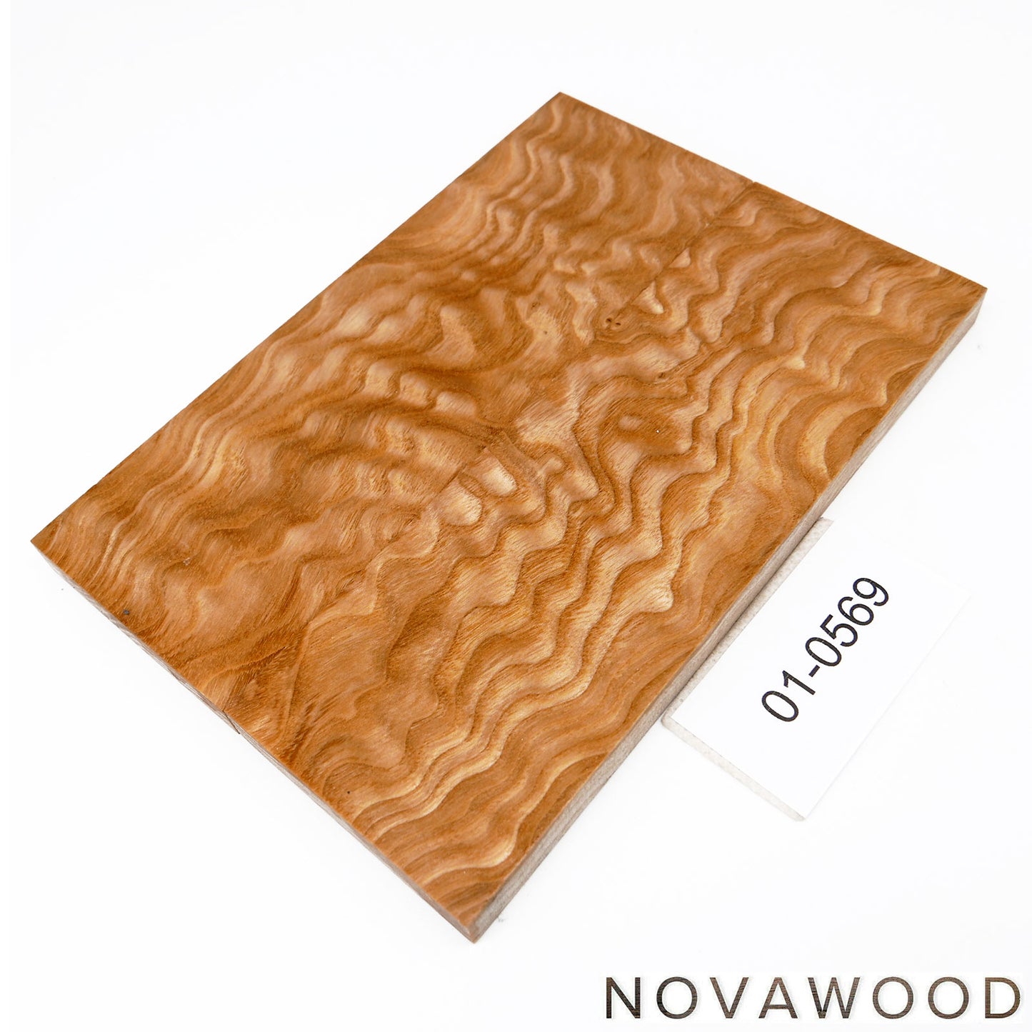 JAPANESE TAMO ASH STABILIZED WOOD KNIFE SCALE PAIR 01-0569