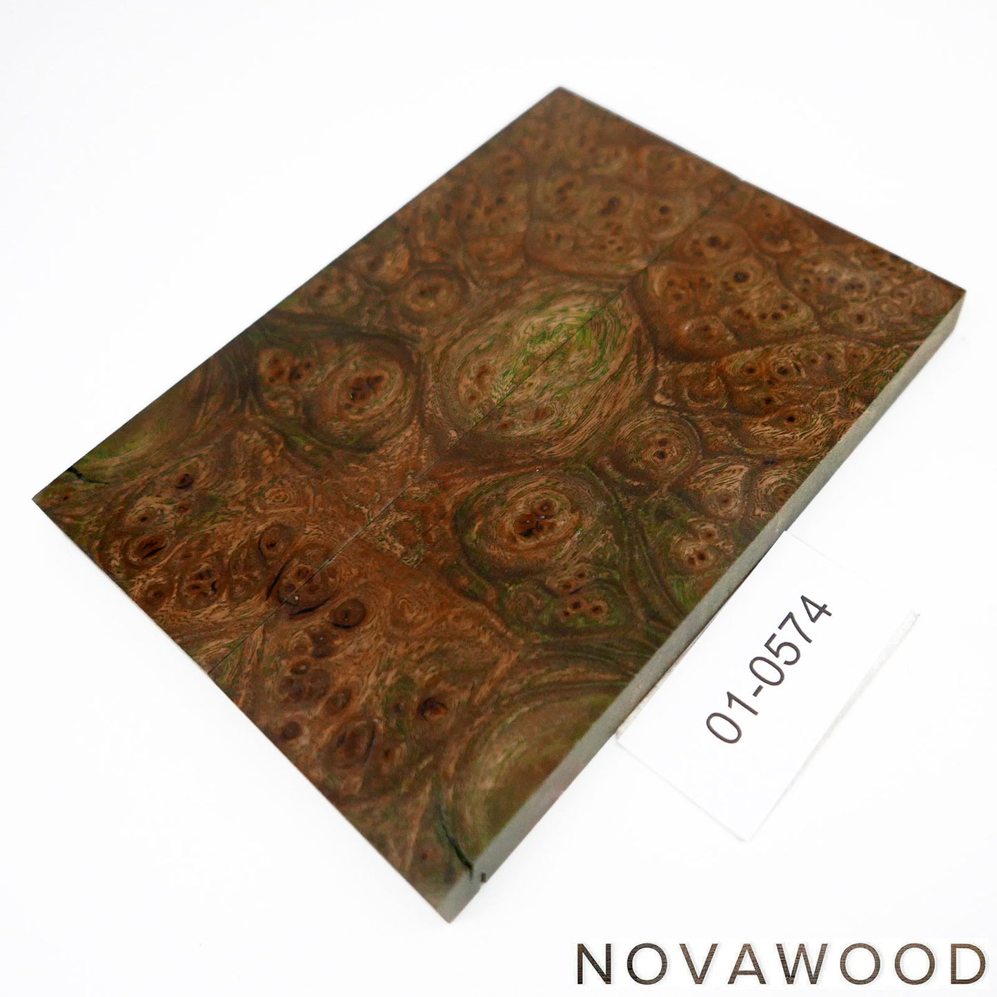 ELM TREE BURL STABILIZED WOOD KNIFE SCALES 01-0574