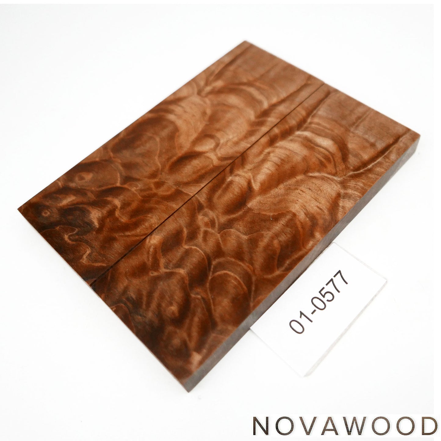 QUILTED MAPLE STABILIZED WOOD KNIFE SCALES 01-0577