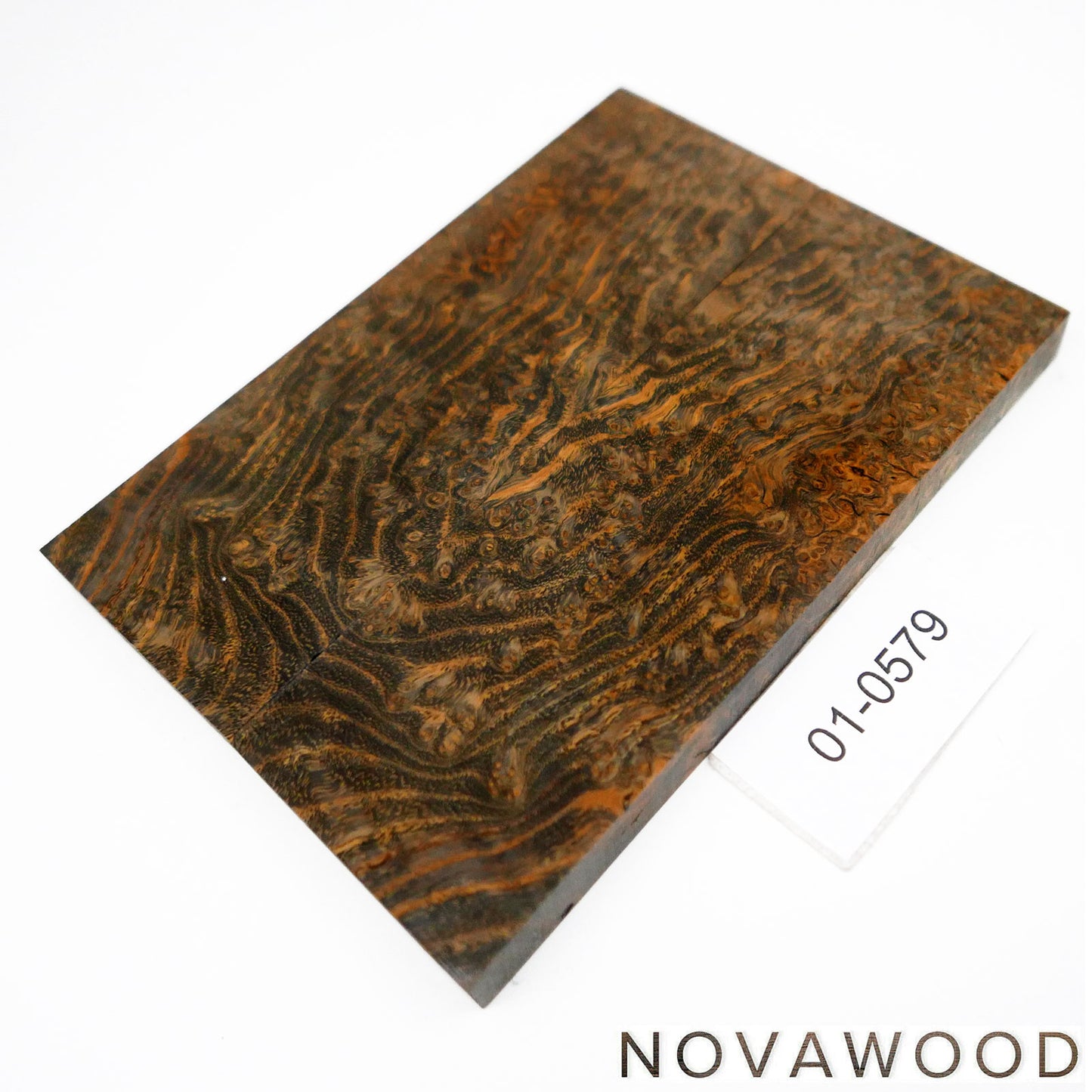 BLACK ASH BURL STABILIZED WOOD KNIFE SCALES 01-0579