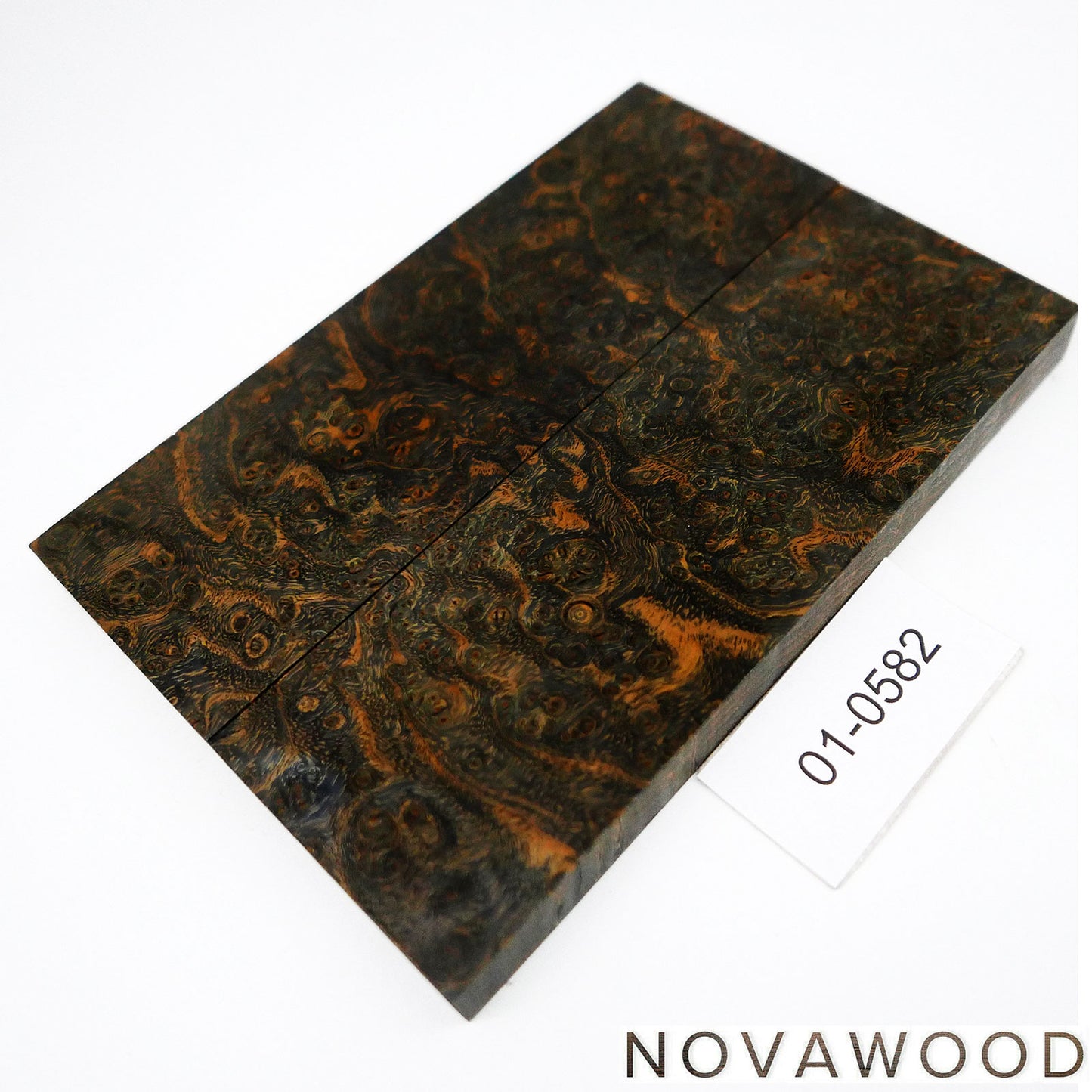 BLACK ASH BURL STABILIZED WOOD KNIFE SCALES 01-0582