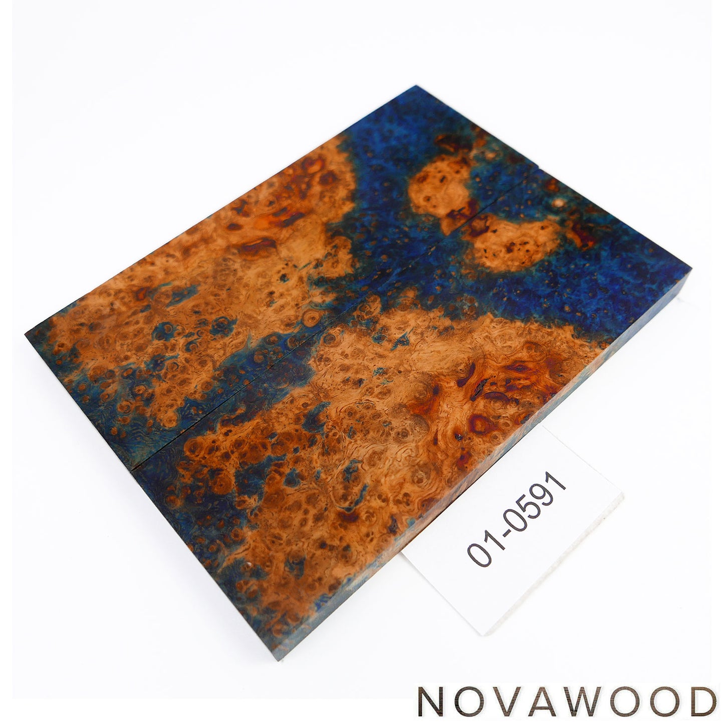 AMBOYNA BURL SAPWOOD STABILIZED WOOD KNIFE SCALES 01-0591