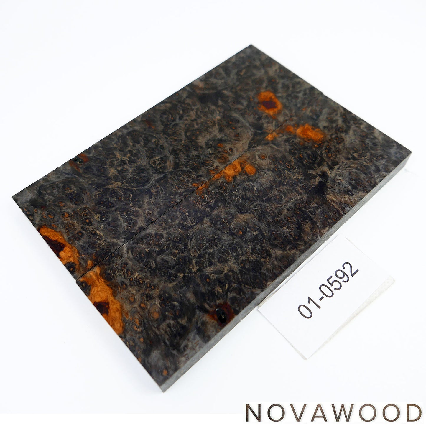 AMBOYNA BURL SAPWOOD STABILIZED WOOD KNIFE SCALES 01-0592