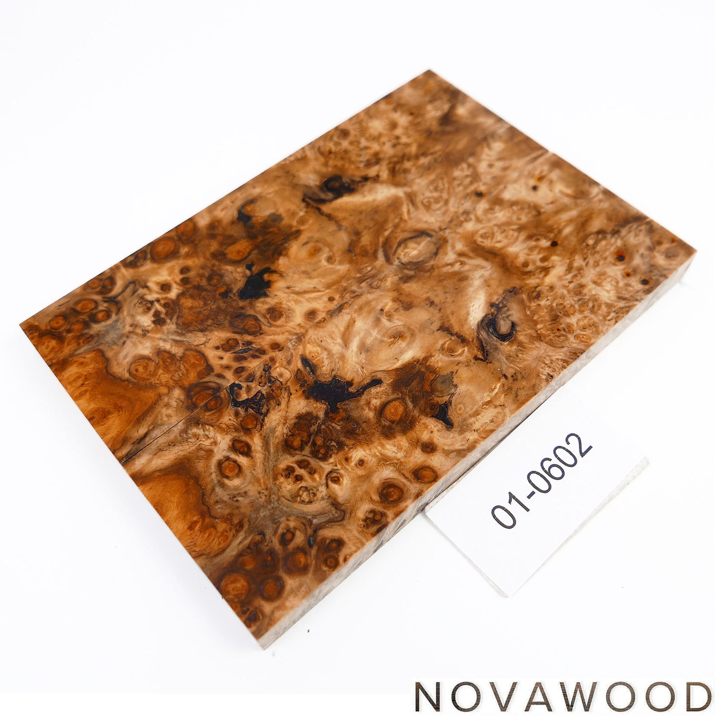 AMBOYNA SAPWOOD STABILIZED KNIFE WOOD SCALES 01-0602
