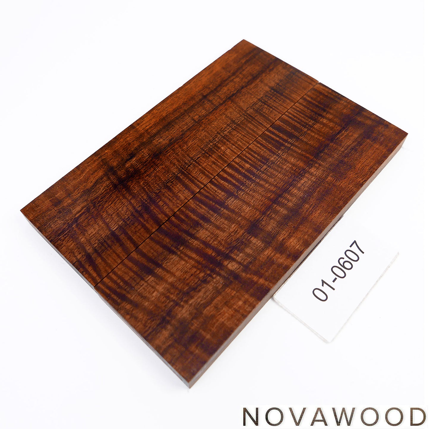 CURLY HAWAIIAN KOA STABILIZED WOOD KNIFE SCALES 01-0607