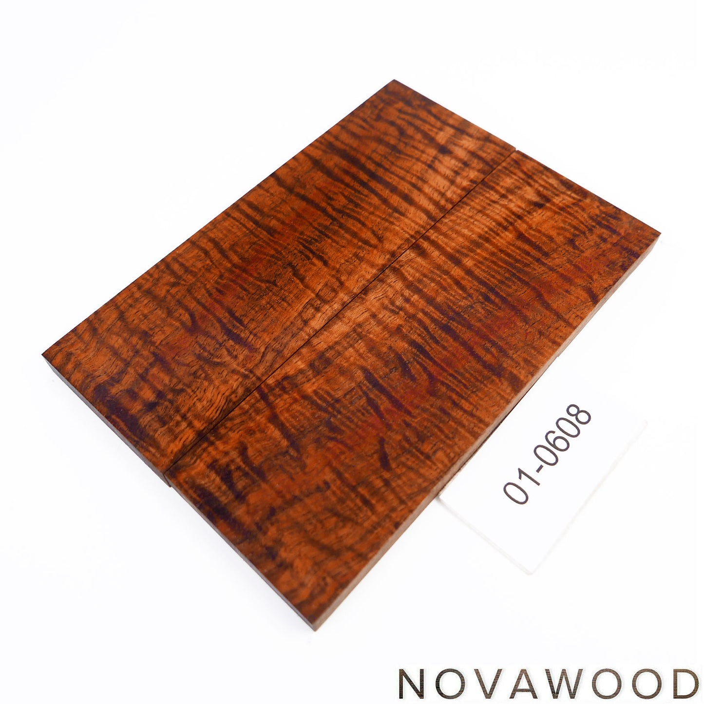 HAWAIIANISCHES CURLY KOA STABILISIERT MESSER SCHALENPAAR 01-0608