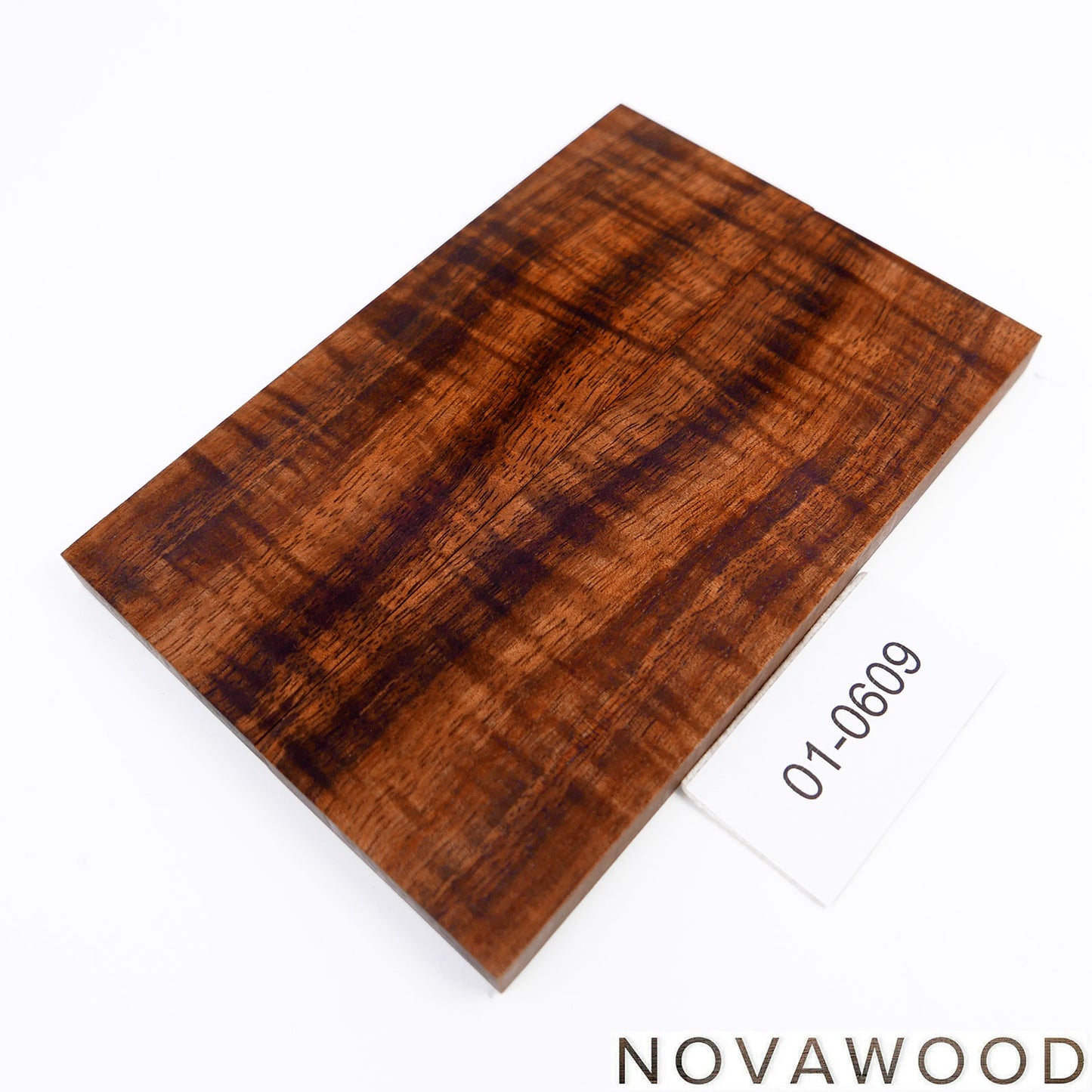 HAWAIIANISCHES CURLY KOA STABILISIERT MESSER SCHALENPAAR 01-0609