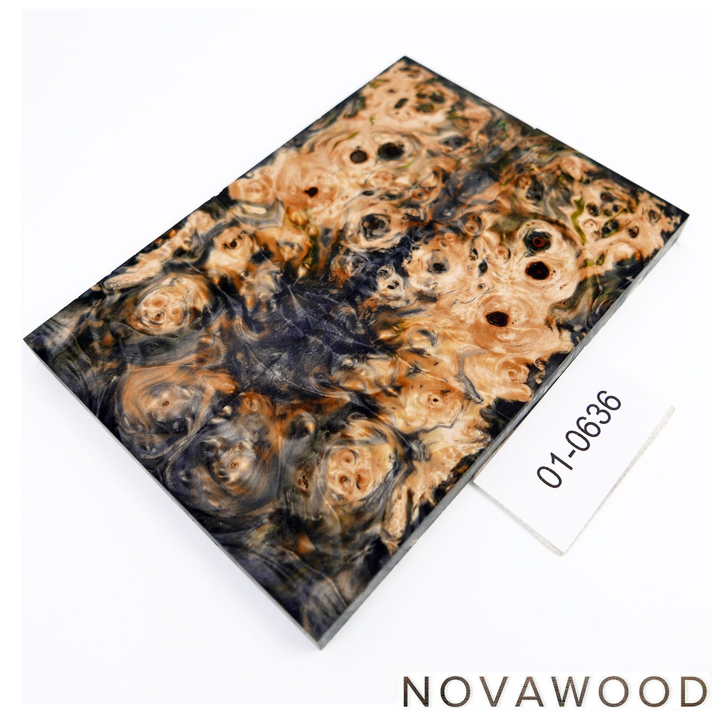 CHESTNUT BURL STABILIZED WOOD KNIFE SCALES 01-0636