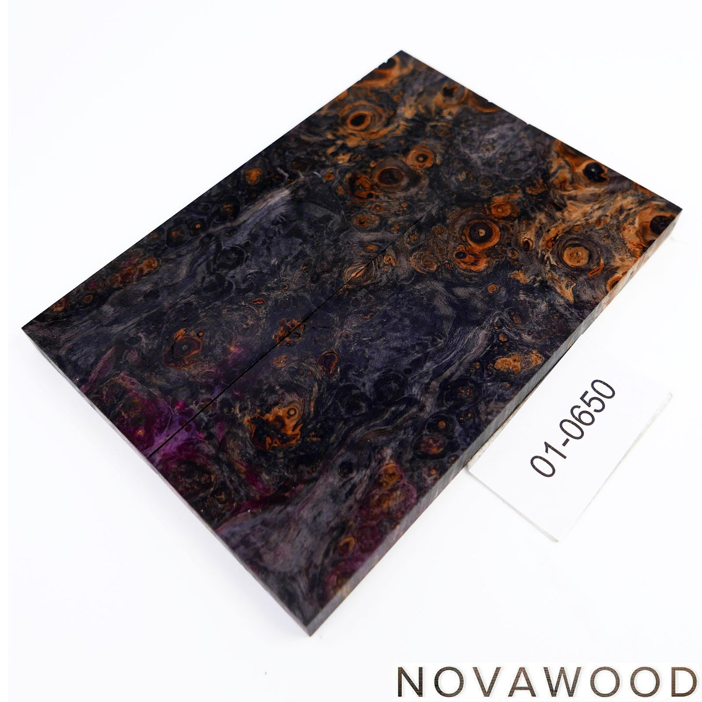 MAPLE BURL STABILIZED WOOD KNIFE SCALES 01-0650