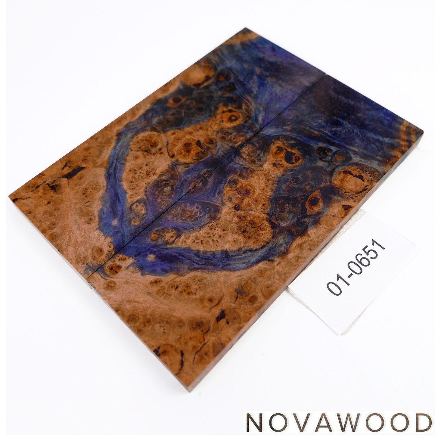 MAPLE BURL STABILIZED WOOD KNIFE SCALES 01-0651