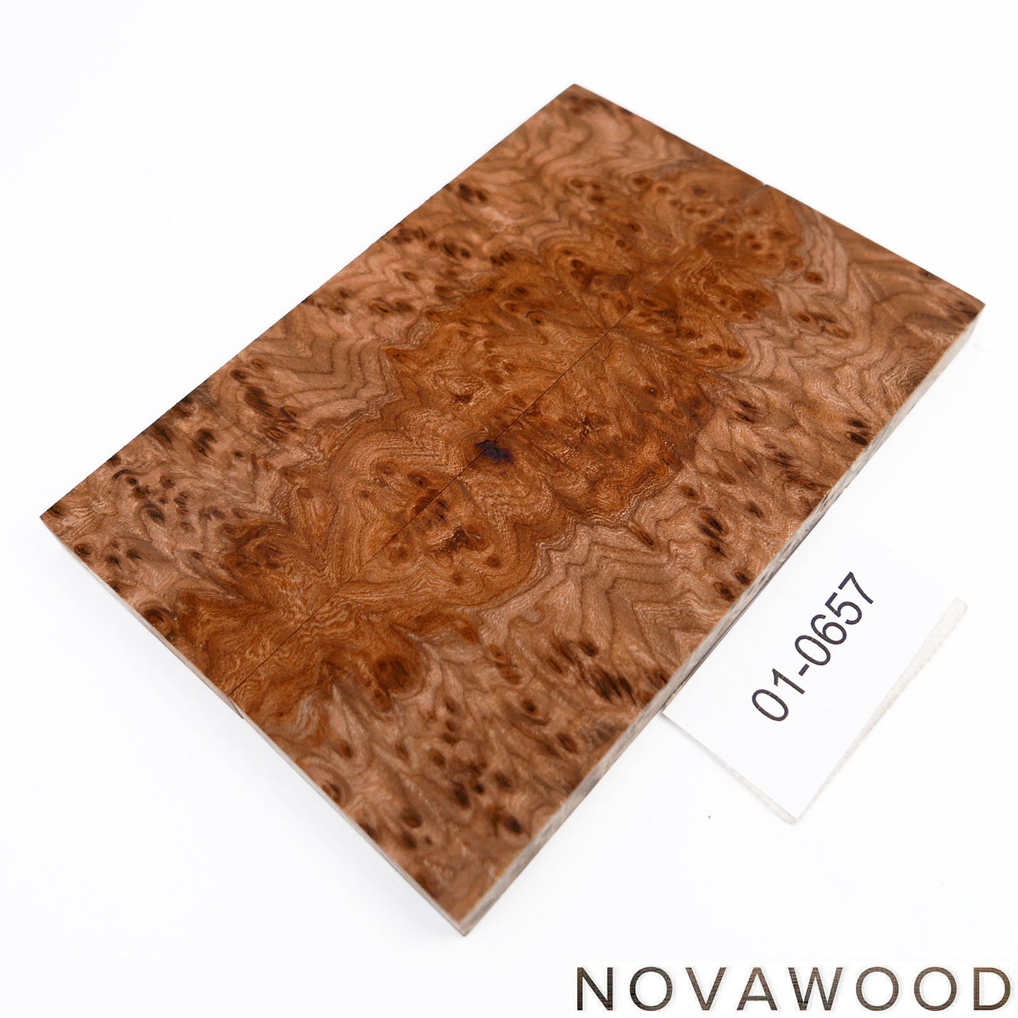 ELM TREE BURL STABILIZED WOOD KNIFE SCALES 01-0657
