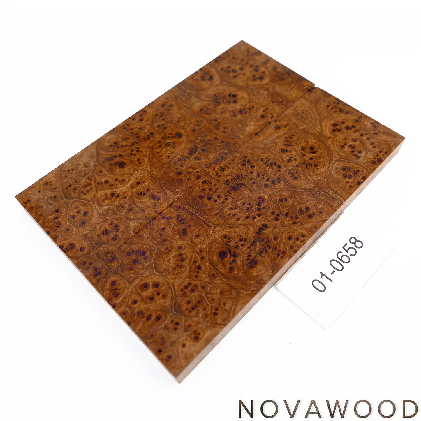 ELM TREE BURL STABILIZED WOOD KNIFE SCALES 01-0658