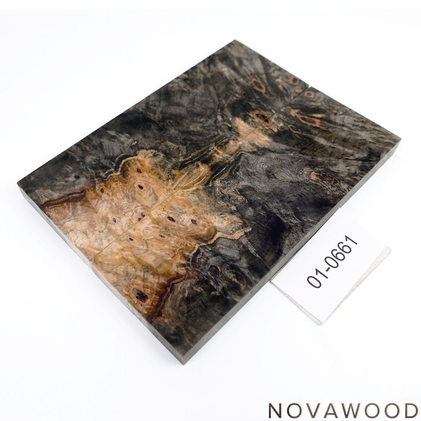 BUCKEYE BURL STABILIZED WOOD KNIFE BLOCK 01-0661