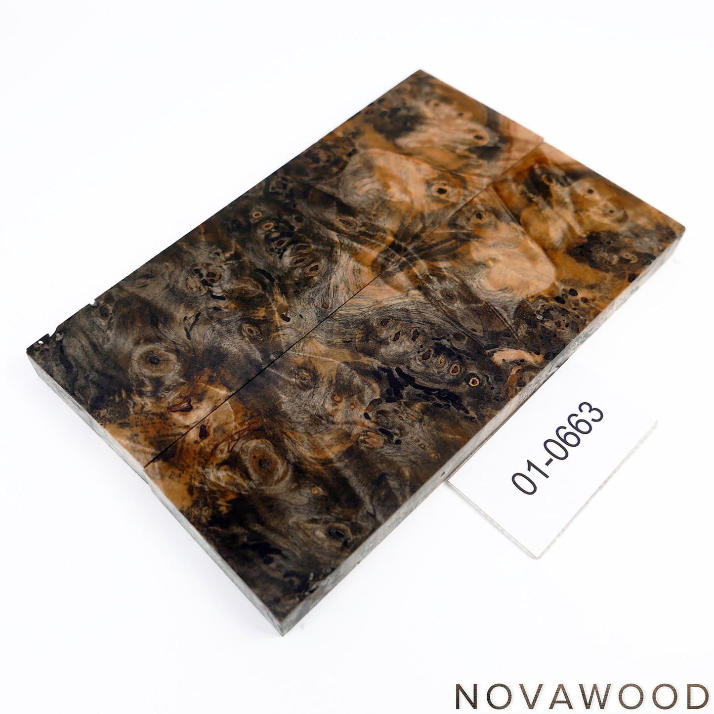 BUCKEYE BURL STABILIZED WOOD KNIFE BLOCK 01-0663