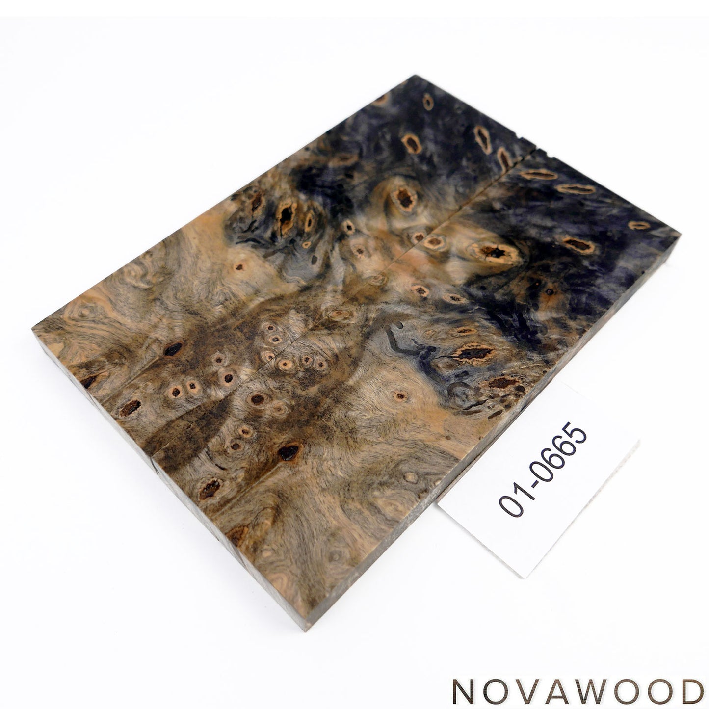 BUCKEYE BURL STABILIZED WOOD KNIFE BLOCK 01-0665