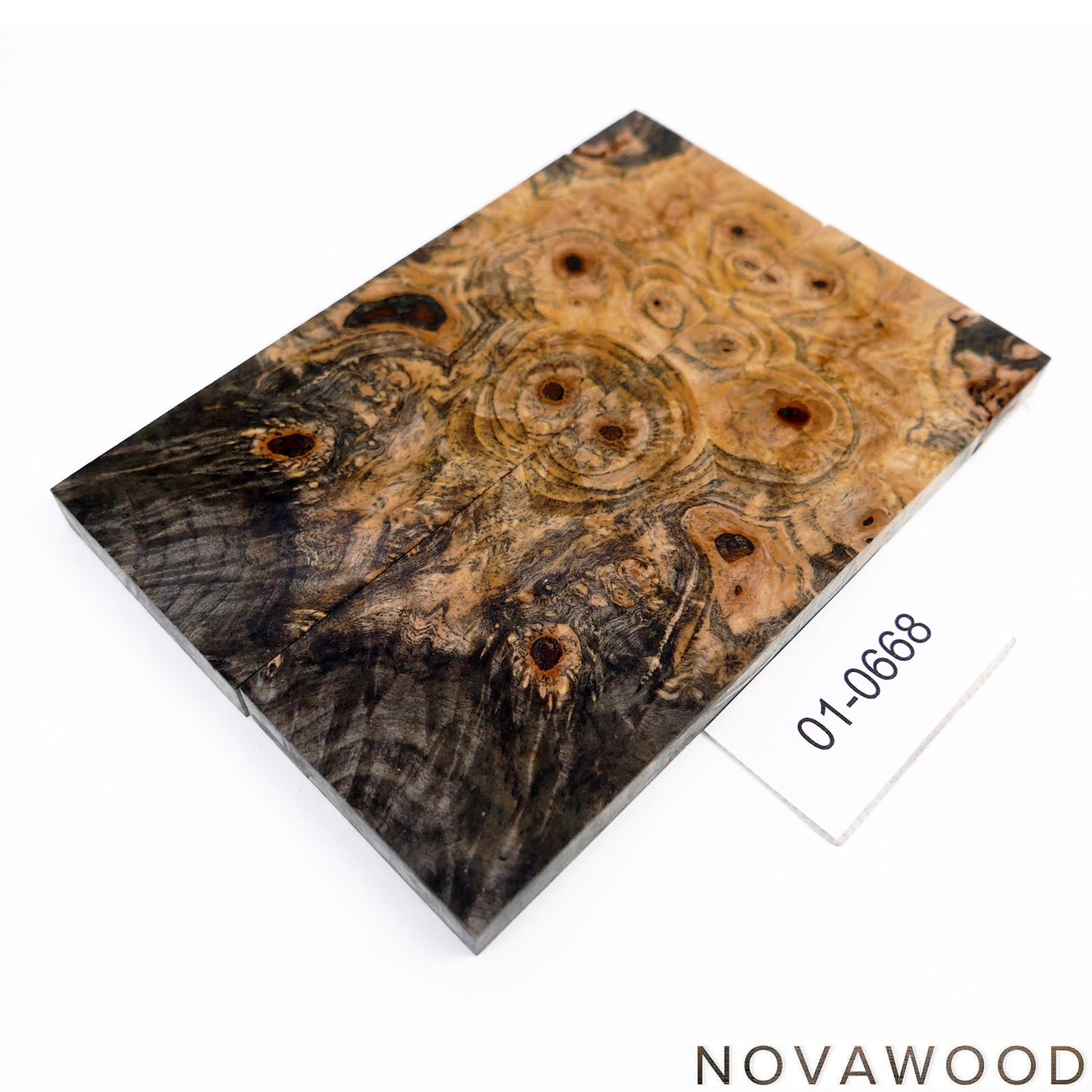BUCKEYE BURL STABILIZED WOOD KNIFE BLOCK 01-0668