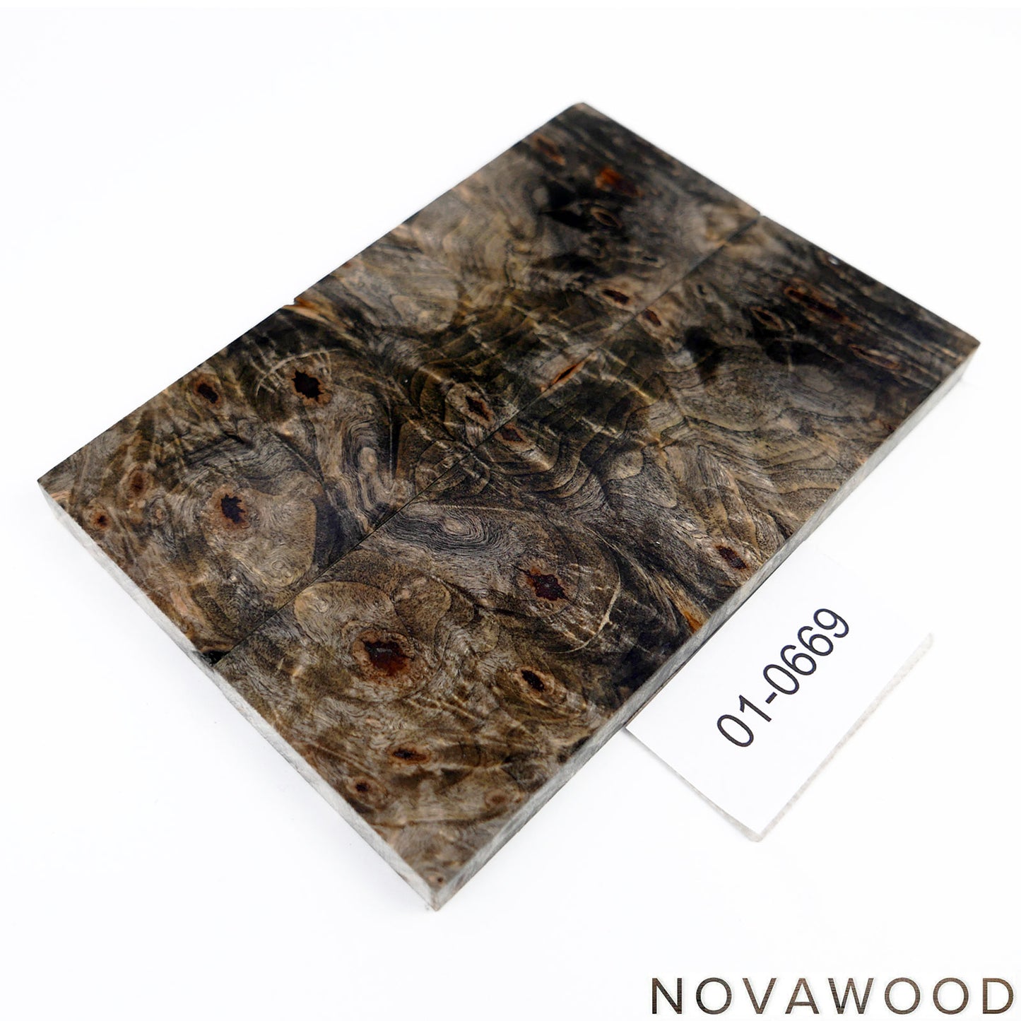 BUCKEYE BURL STABILIZED WOOD KNIFE BLOCK 01-0669