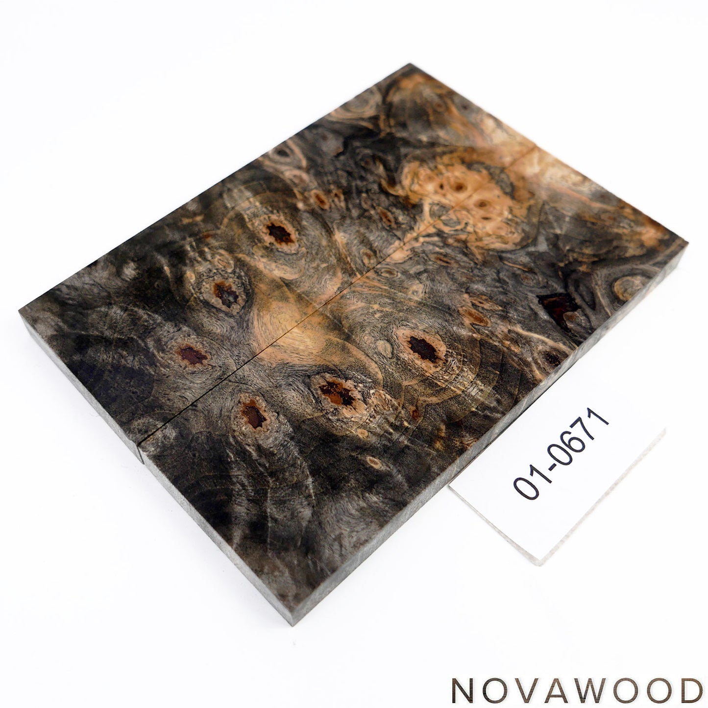 BUCKEYE BURL STABILIZED WOOD KNIFE BLOCK 01-0671