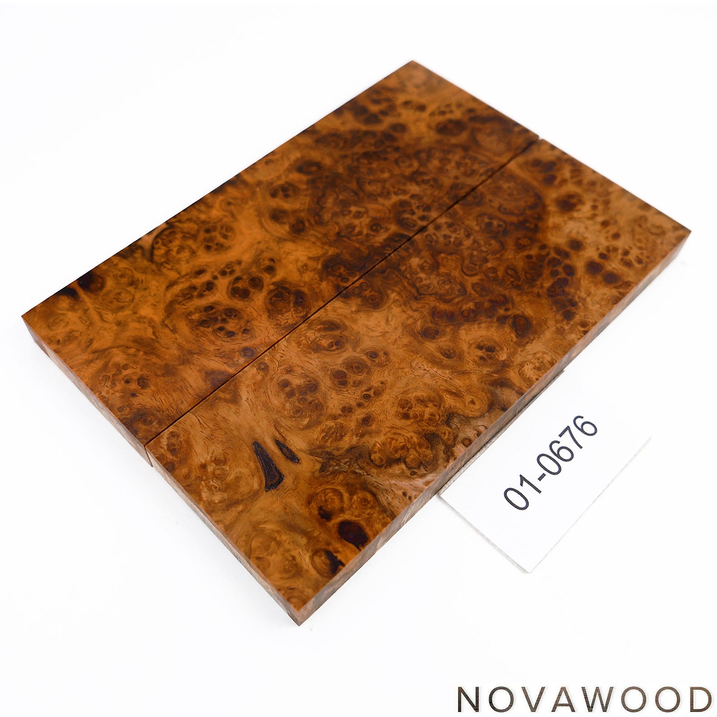 AMBOYNA SAPWOOD STABILIZED KNIFE WOOD SCALES 01-0676