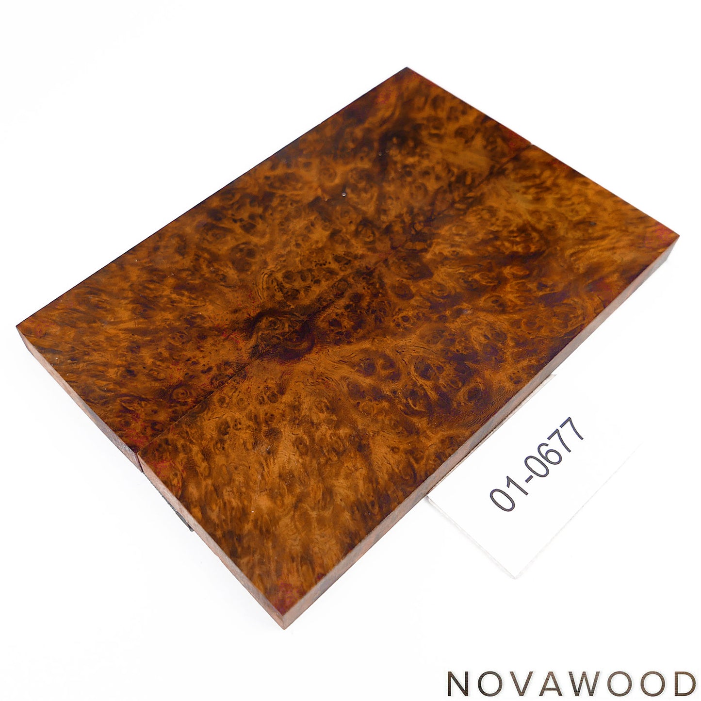 AMBOYNA SAPWOOD STABILIZED KNIFE WOOD SCALES 01-0677