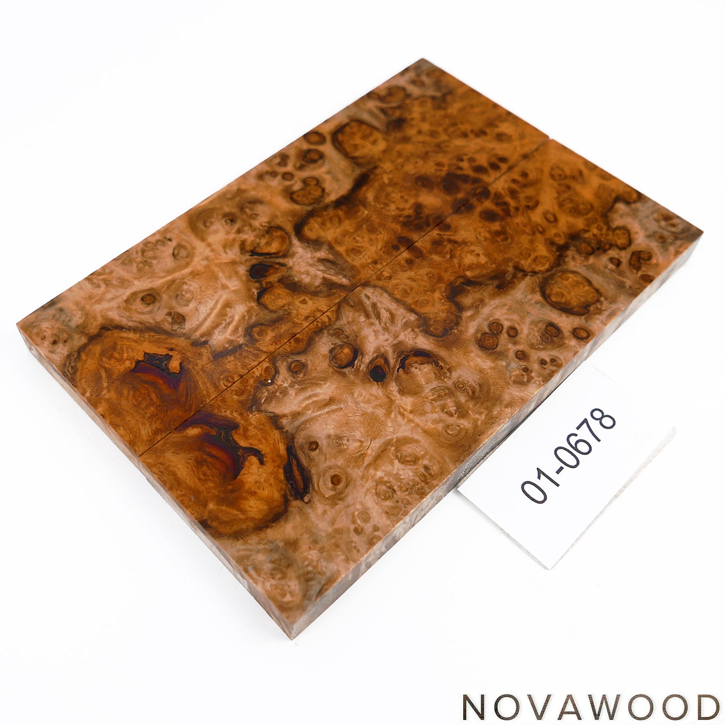 AMBOYNA SAPWOOD STABILIZED KNIFE WOOD SCALES 01-0678