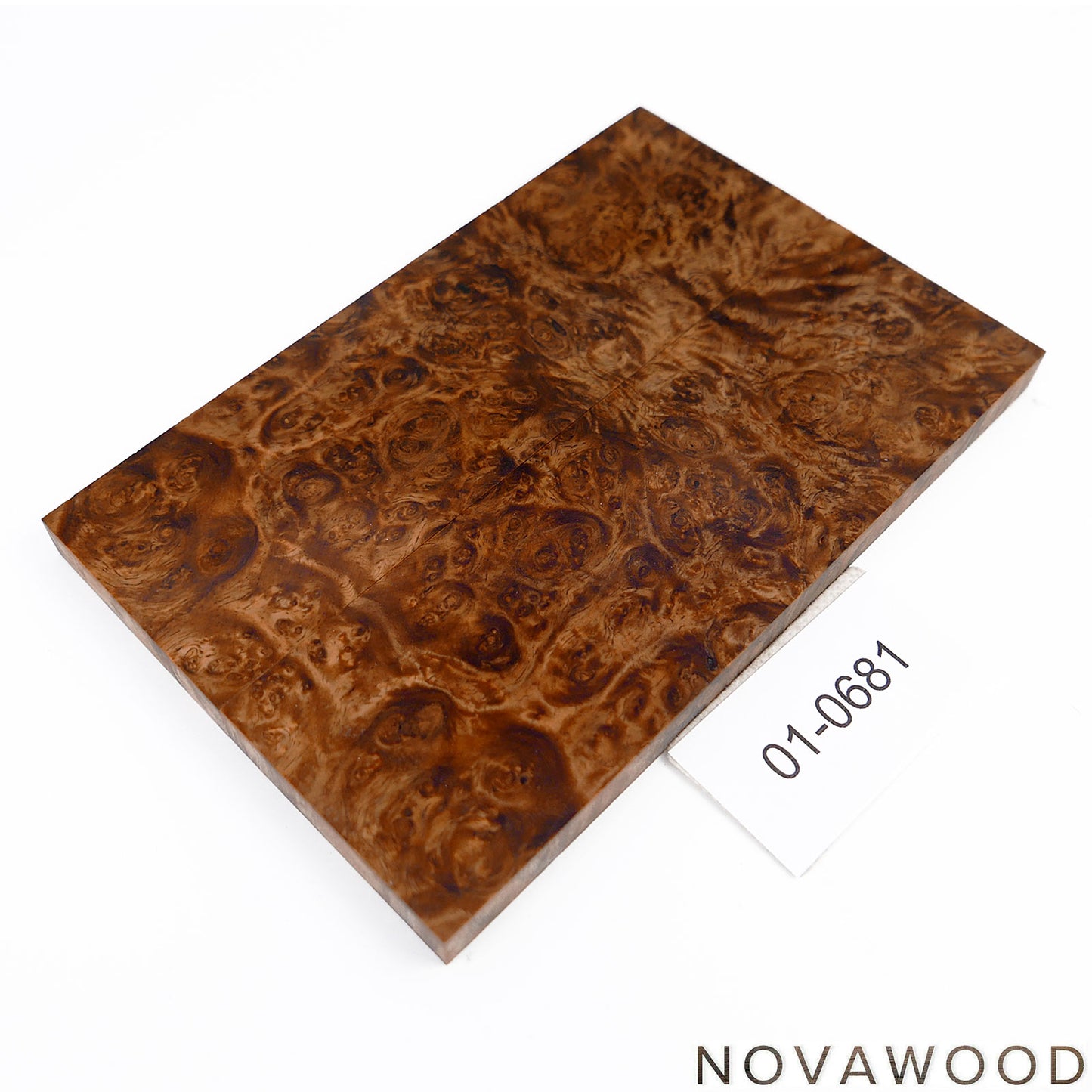 AMBOYNA SAPWOOD STABILIZED KNIFE WOOD SCALES 01-0681