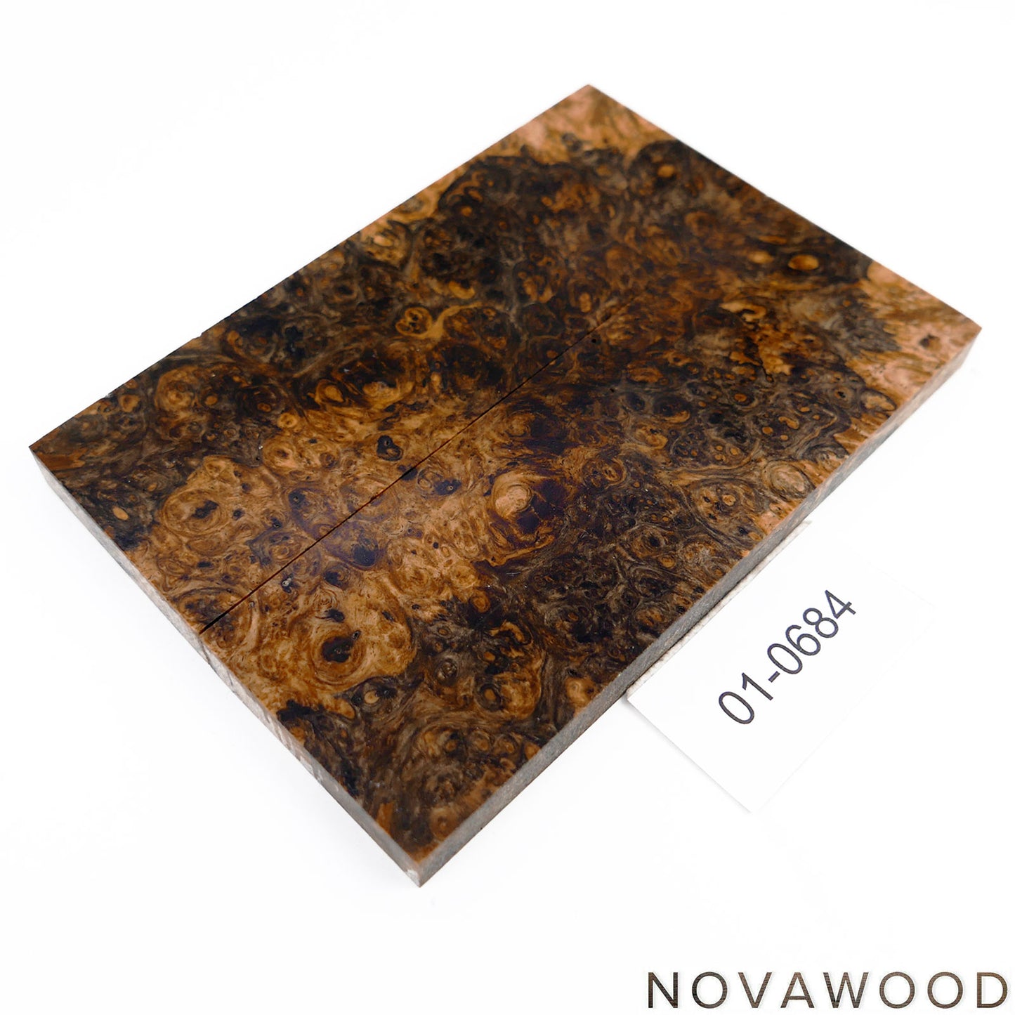 AMBOYNA SAPWOOD STABILIZED KNIFE WOOD SCALES 01-0684