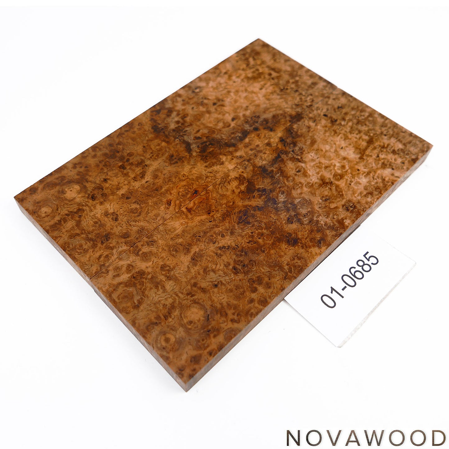 AMBOYNA SAPWOOD STABILIZED KNIFE WOOD SCALES 01-0685