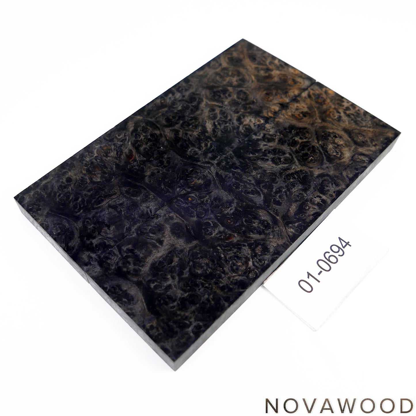 AMBOYNA BURL SAPWOOD STABILIZED WOOD KNIFE SCALES 01-0694