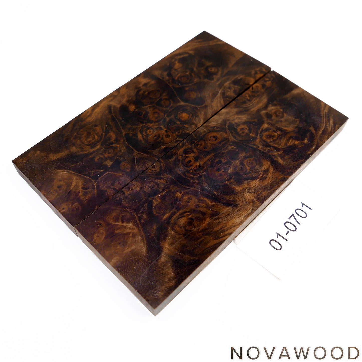 WALNUT BURL STABILIZED WOOD KNIFE SCALES 01-0701