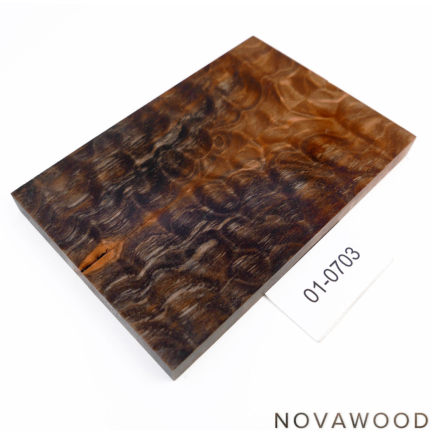 QUILTED MAPLE STABILISIERT MESSER HOLZ SCHALENPAAR 01-0703