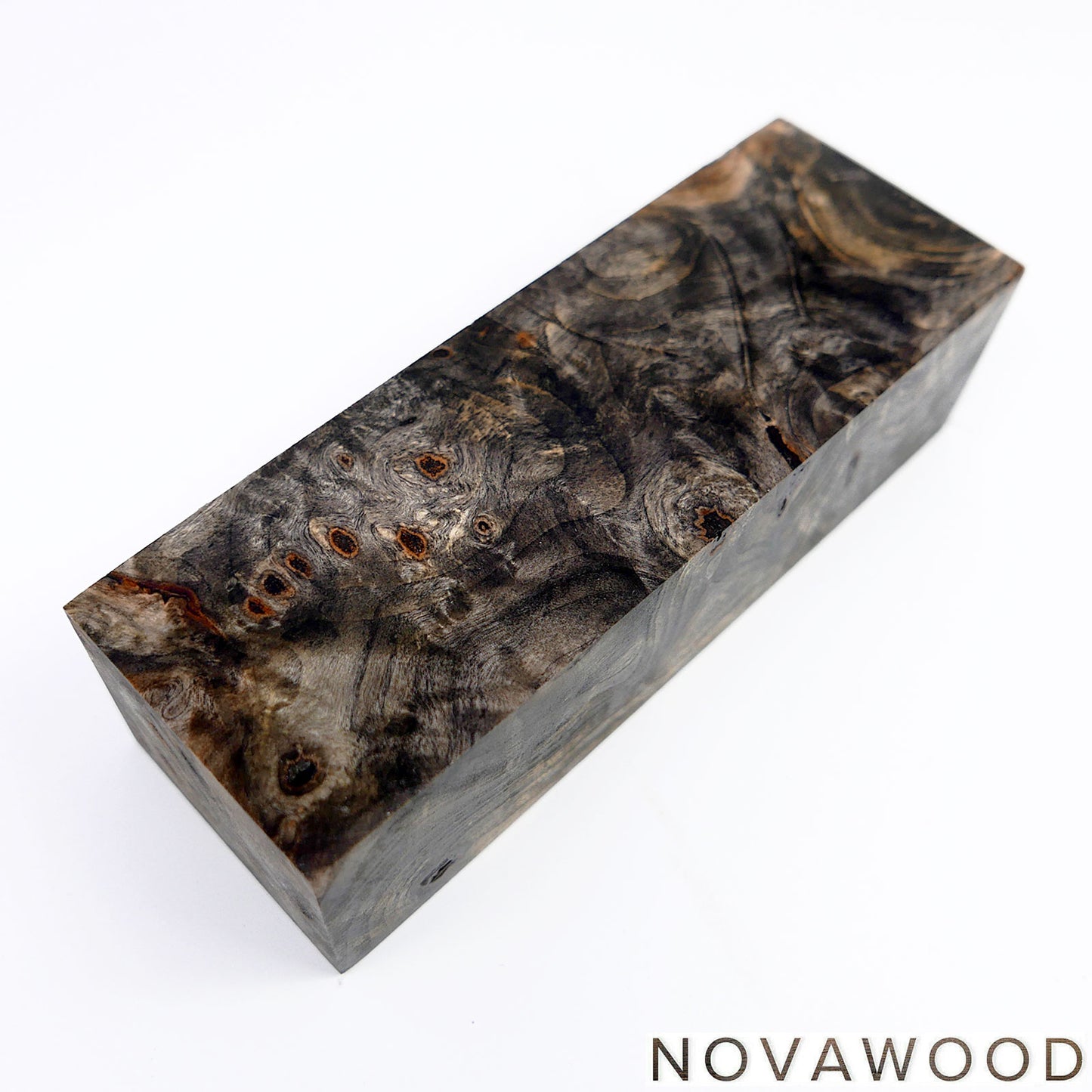 BUCKEYE BURL STABILIZED WOOD KNIFE BLOCK 01-0715