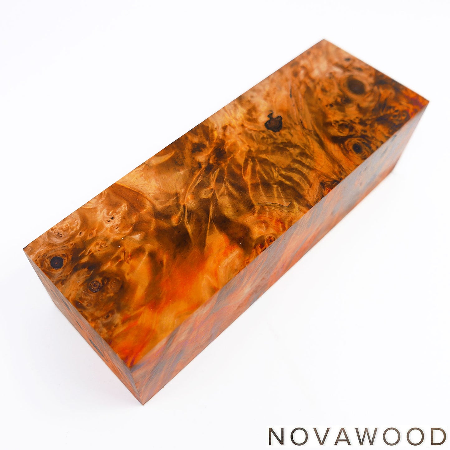 CHESTNUT BURL STABILIZED WOOD KNIFE BLOCK 01-0717